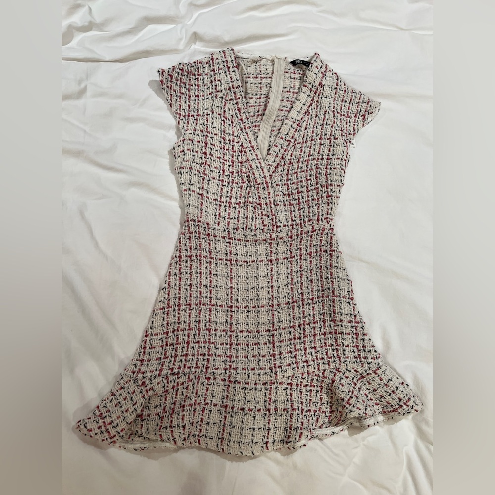 Pink & Creme Textured Mini Dress